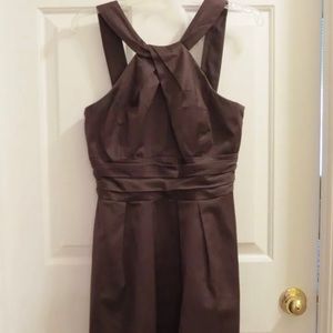 David’s Bridal Y-Neck Brown Dress, Size 6